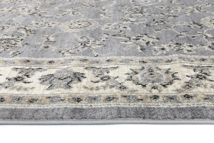 London Grey Cream Border Rug