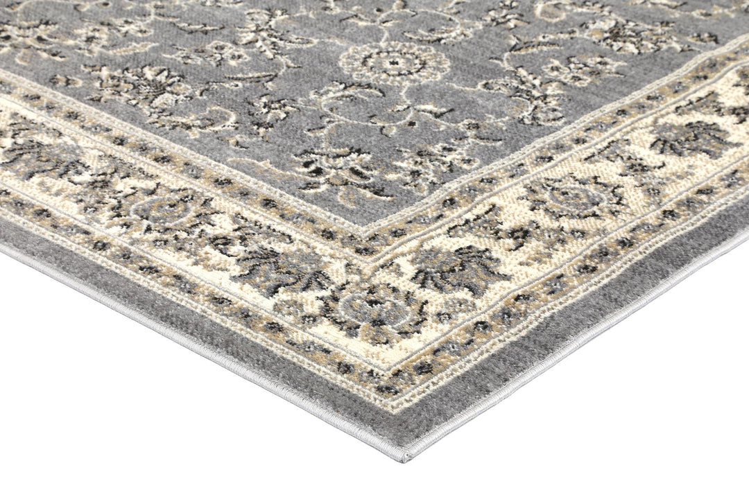 London Grey Cream Border Rug