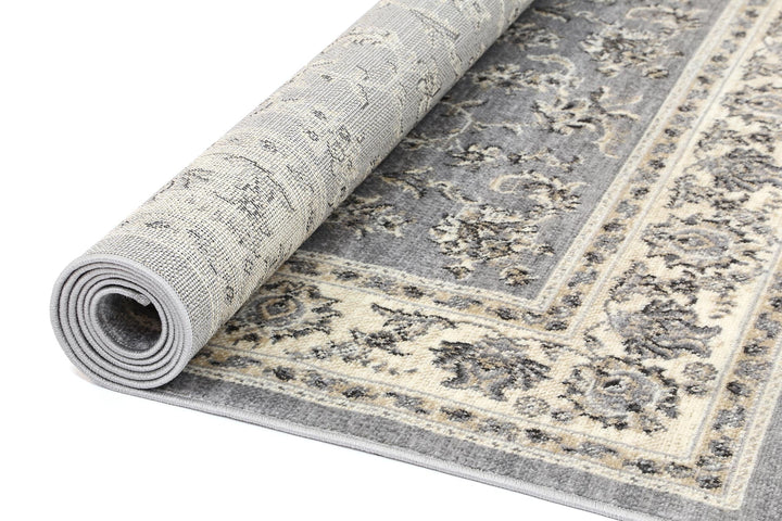 London Grey Cream Border Rug