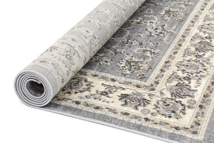 London Grey Cream Border Rug