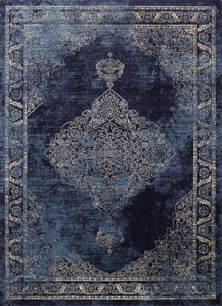 London Distressed Navy Rug