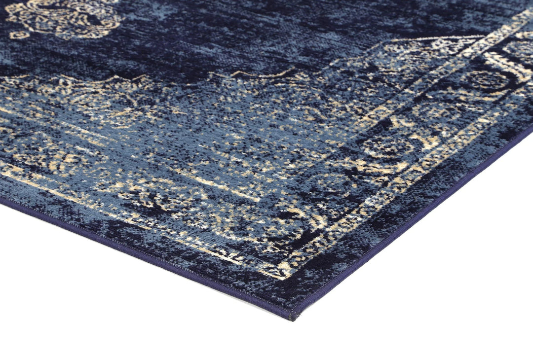 London Distressed Navy Rug
