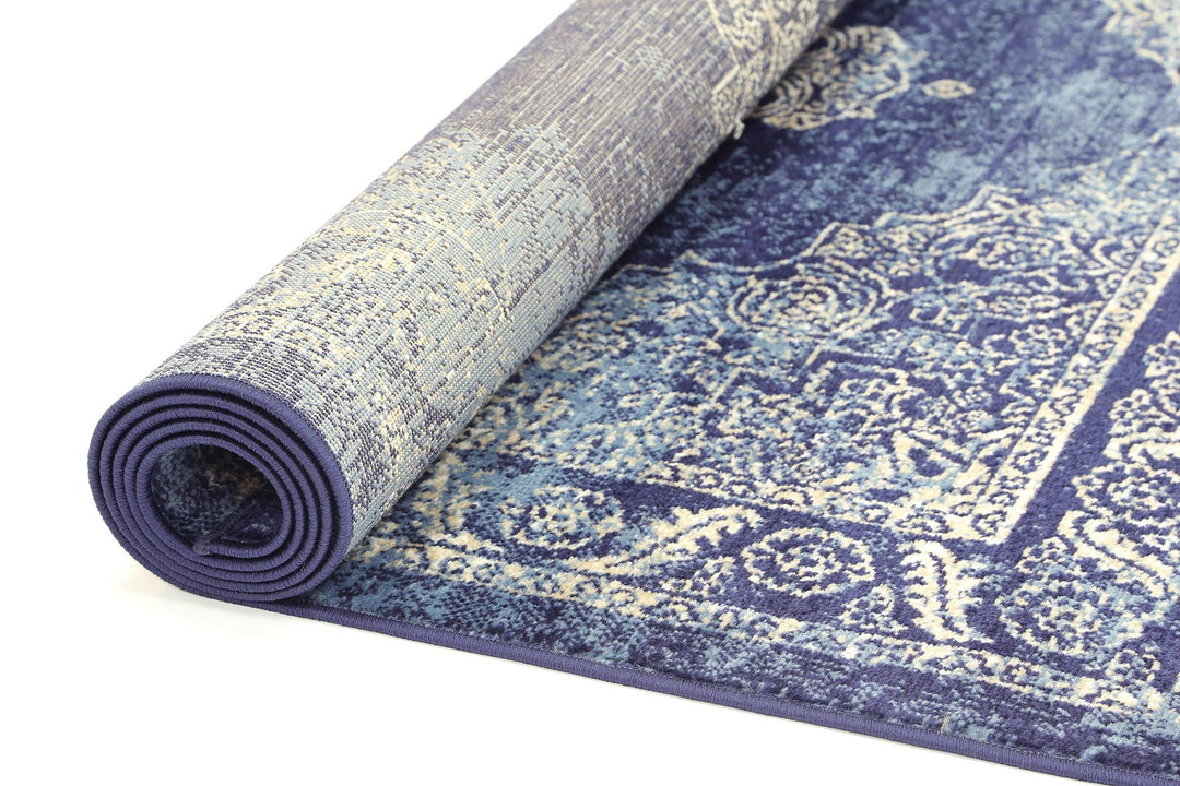 London Distressed Navy Rug