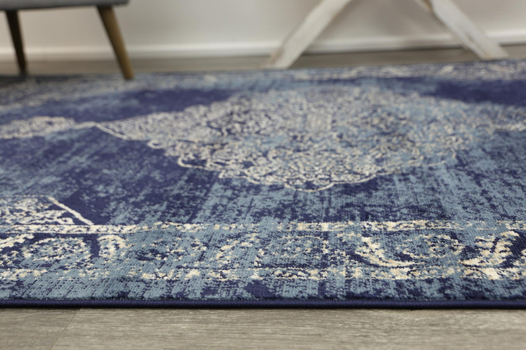 London Distressed Navy Rug