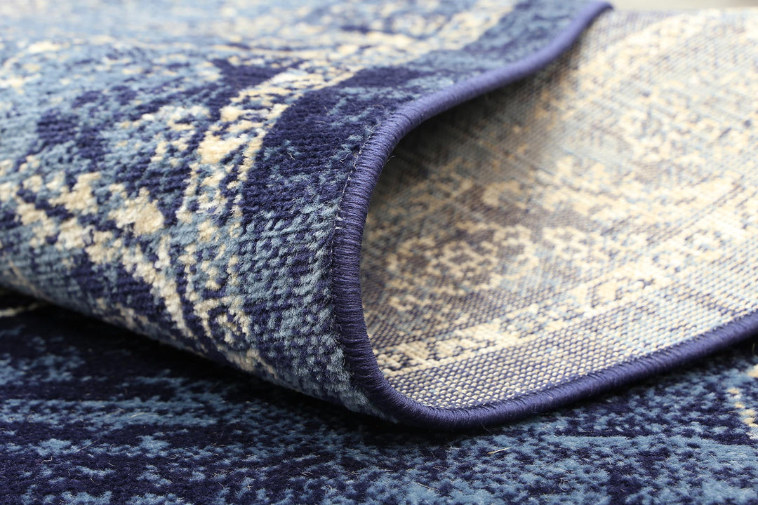 London Distressed Navy Rug