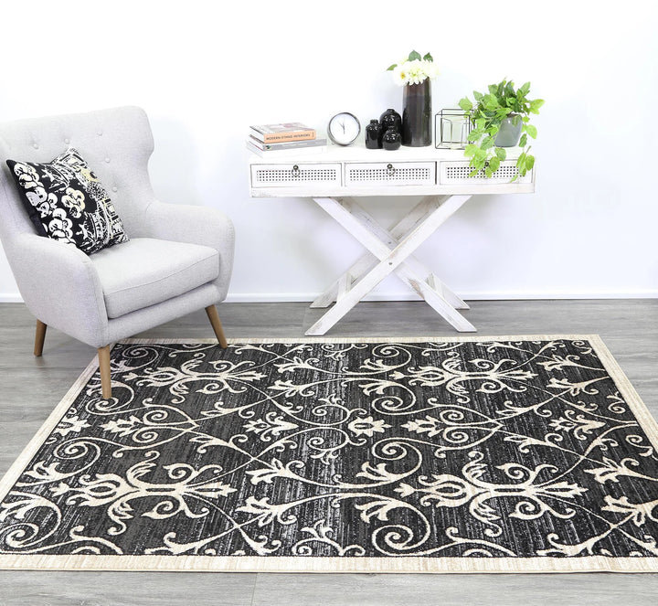 London Vines Grey Beige Rug