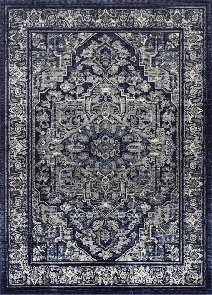 London Tranistional Navy Rug