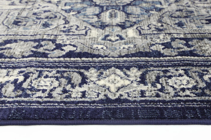 London Tranistional Navy Rug