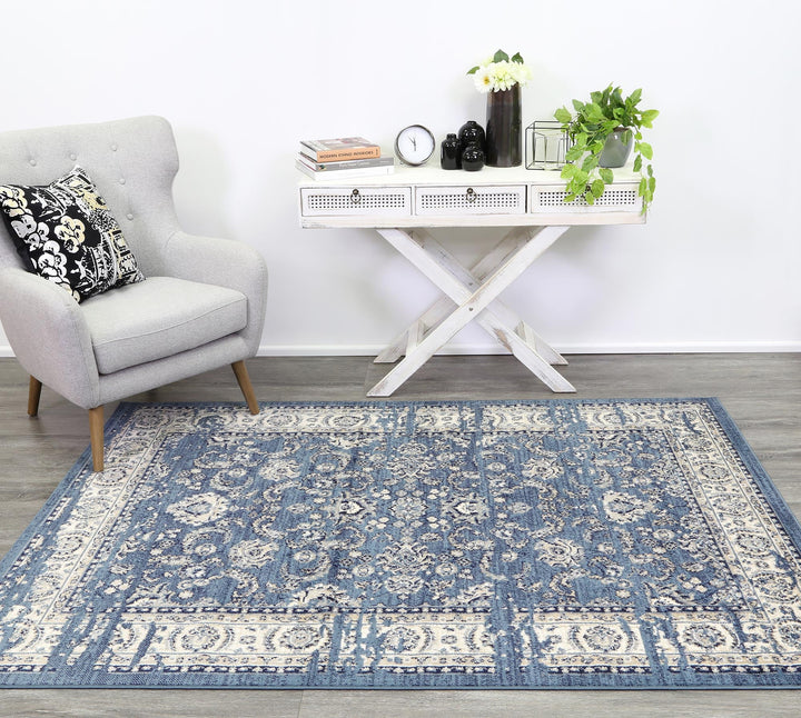 London Ziegler Distressed Navy Rug