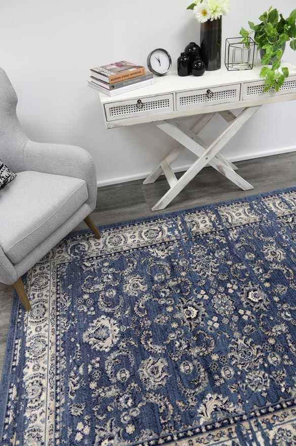 London Ziegler Distressed Navy Rug