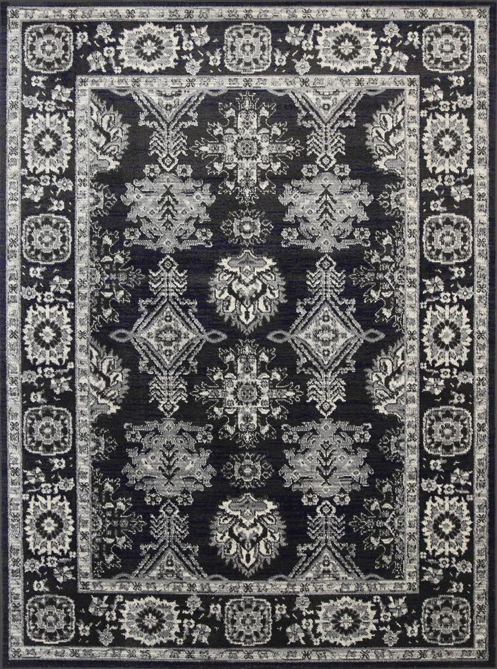 London Ziegler Navy Grey Rug