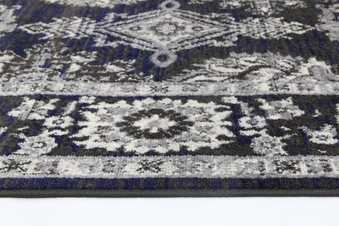 London Ziegler Navy Grey Rug