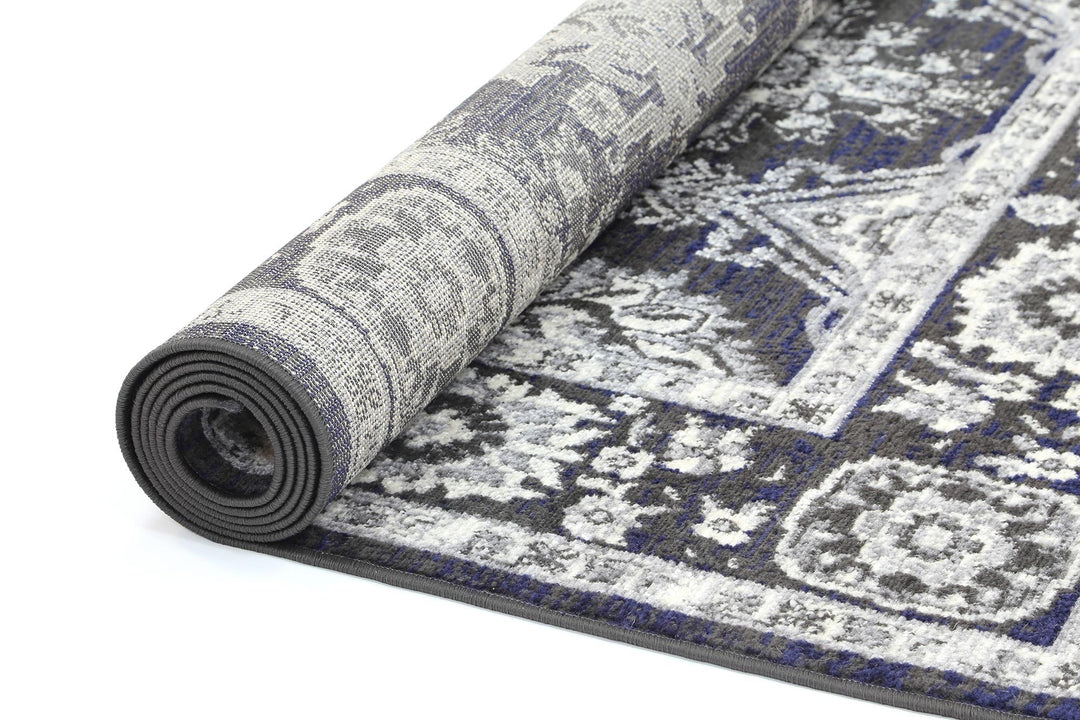 London Ziegler Navy Grey Rug