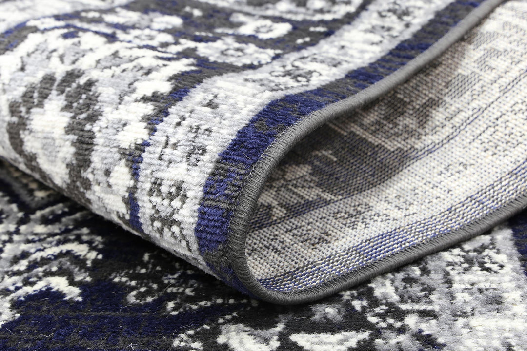 London Ziegler Navy Grey Rug