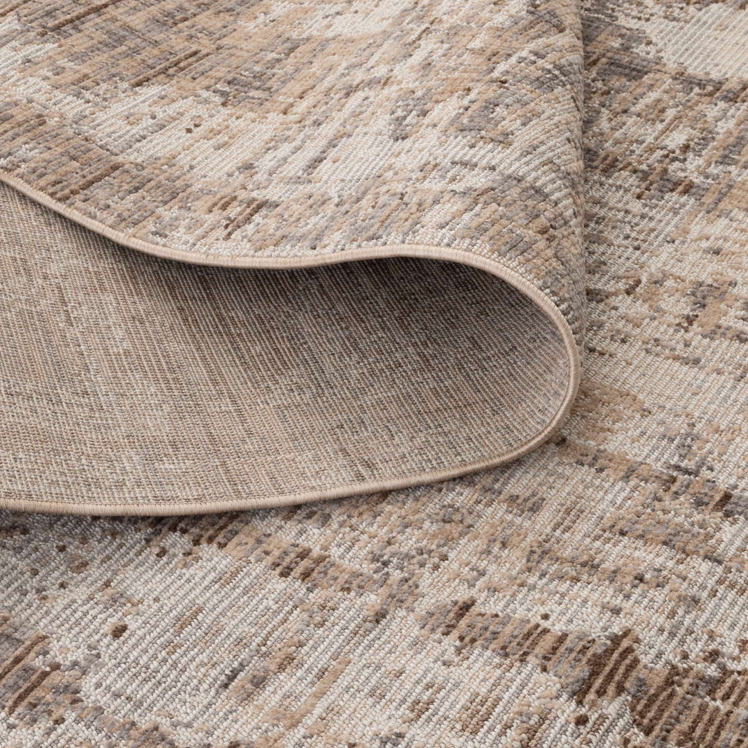 Venice Distressed Look Watercolour Beige Grey Rug - CH08