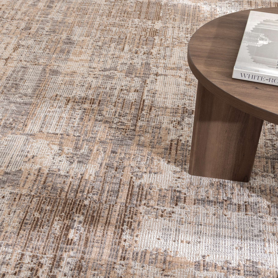 Venice Distressed Look Watercolour Beige Grey Rug - CH08