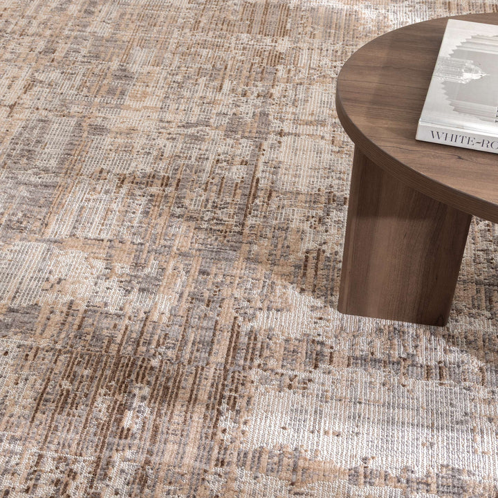 Venice Distressed Look Watercolour Beige Grey Rug - CH08