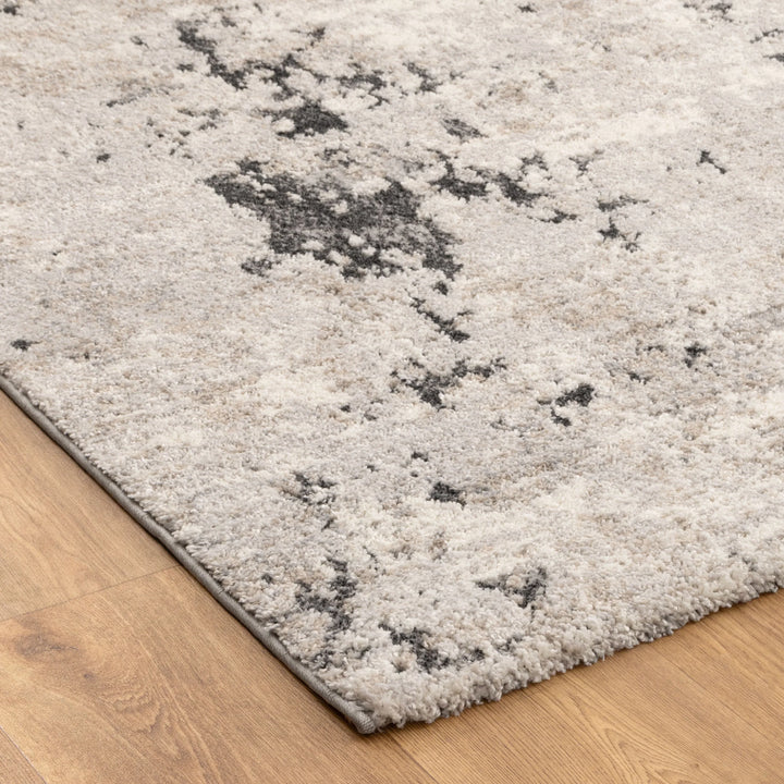 Dora Abstract Textured Grey Beige Rug