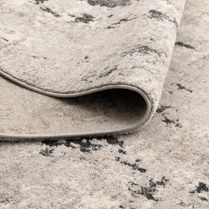 Dora Abstract Textured Grey Beige Rug