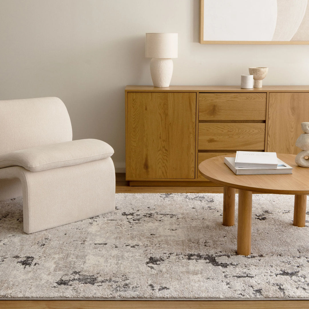 Dora Abstract Textured Grey Beige Rug