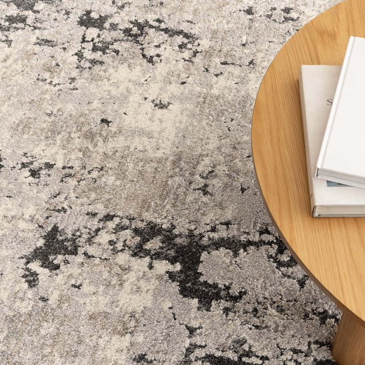 Dora Abstract Textured Grey Beige Rug