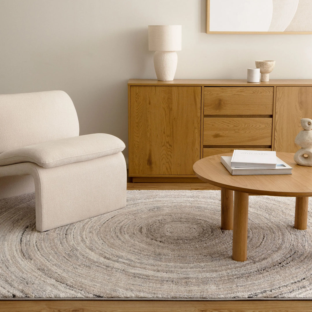 Dora Modern Ripple Grey Beige Rug