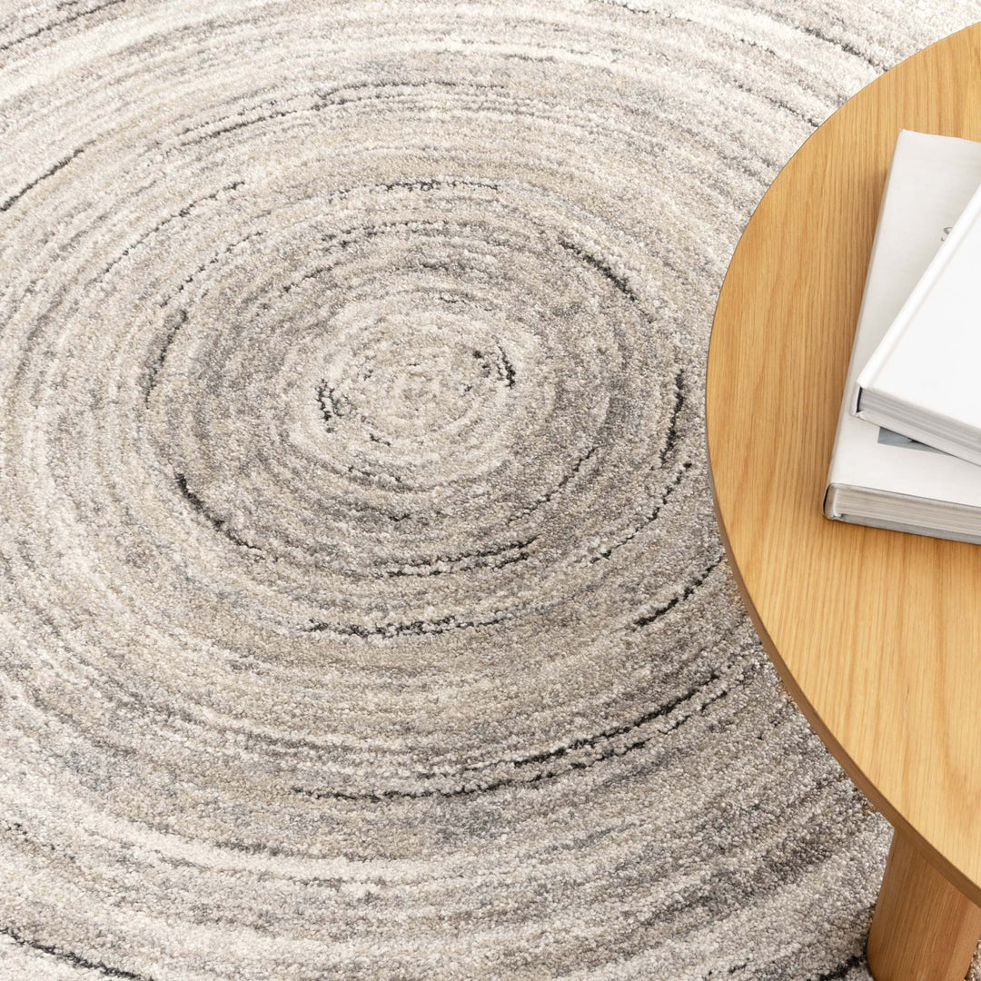Dora Modern Ripple Grey Beige Rug