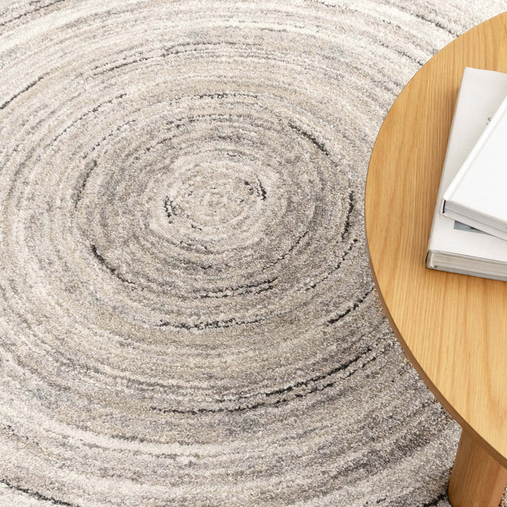 Dora Modern Ripple Grey Beige Rug