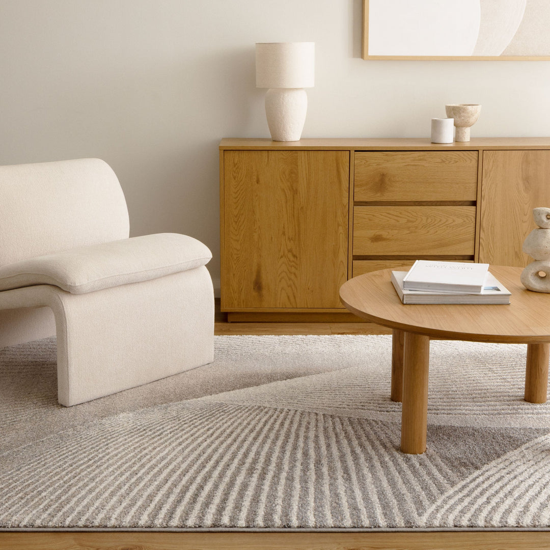 Dora Abstract Contour Grey Beige Rug