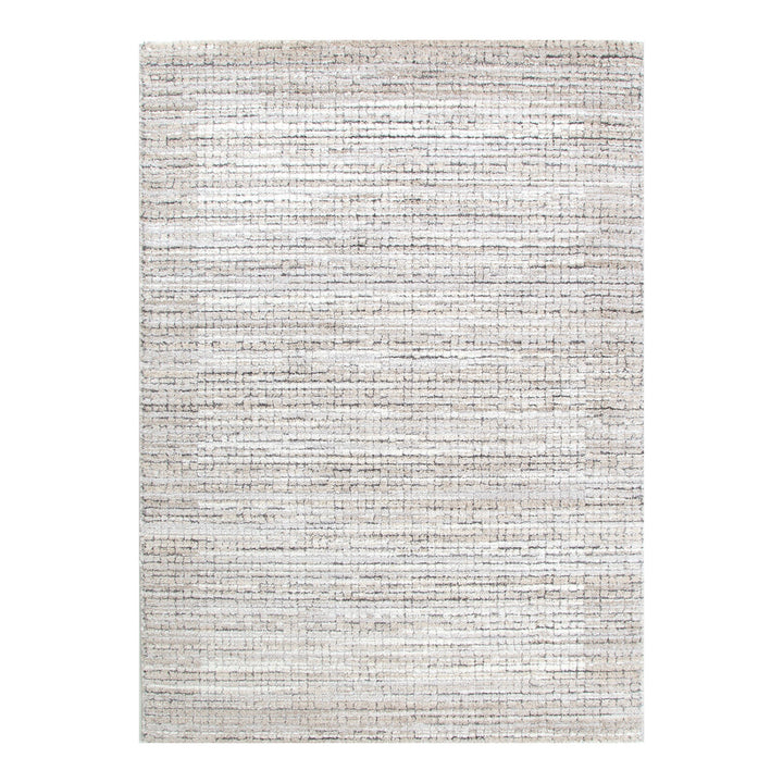 Dora Textured Look Border Grey Beige Rug