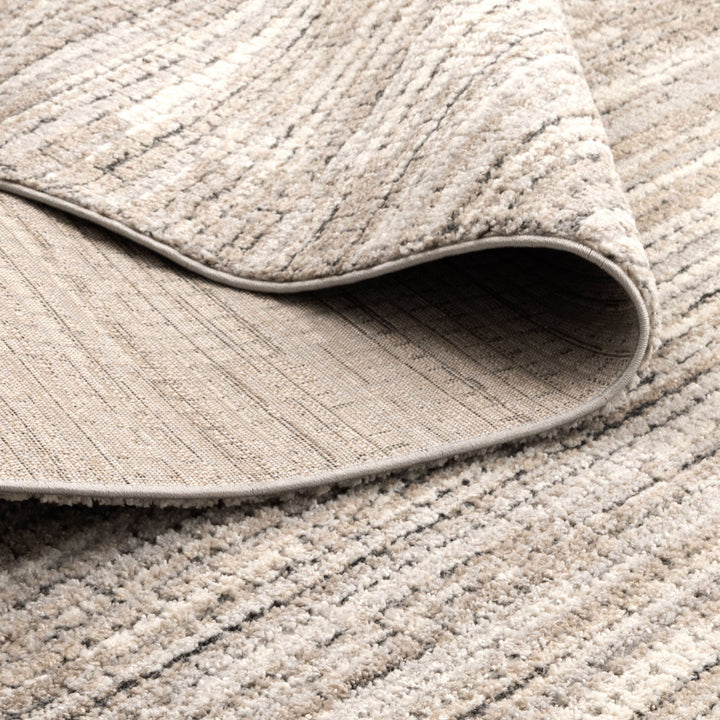 Dora Textured Look Border Grey Beige Rug