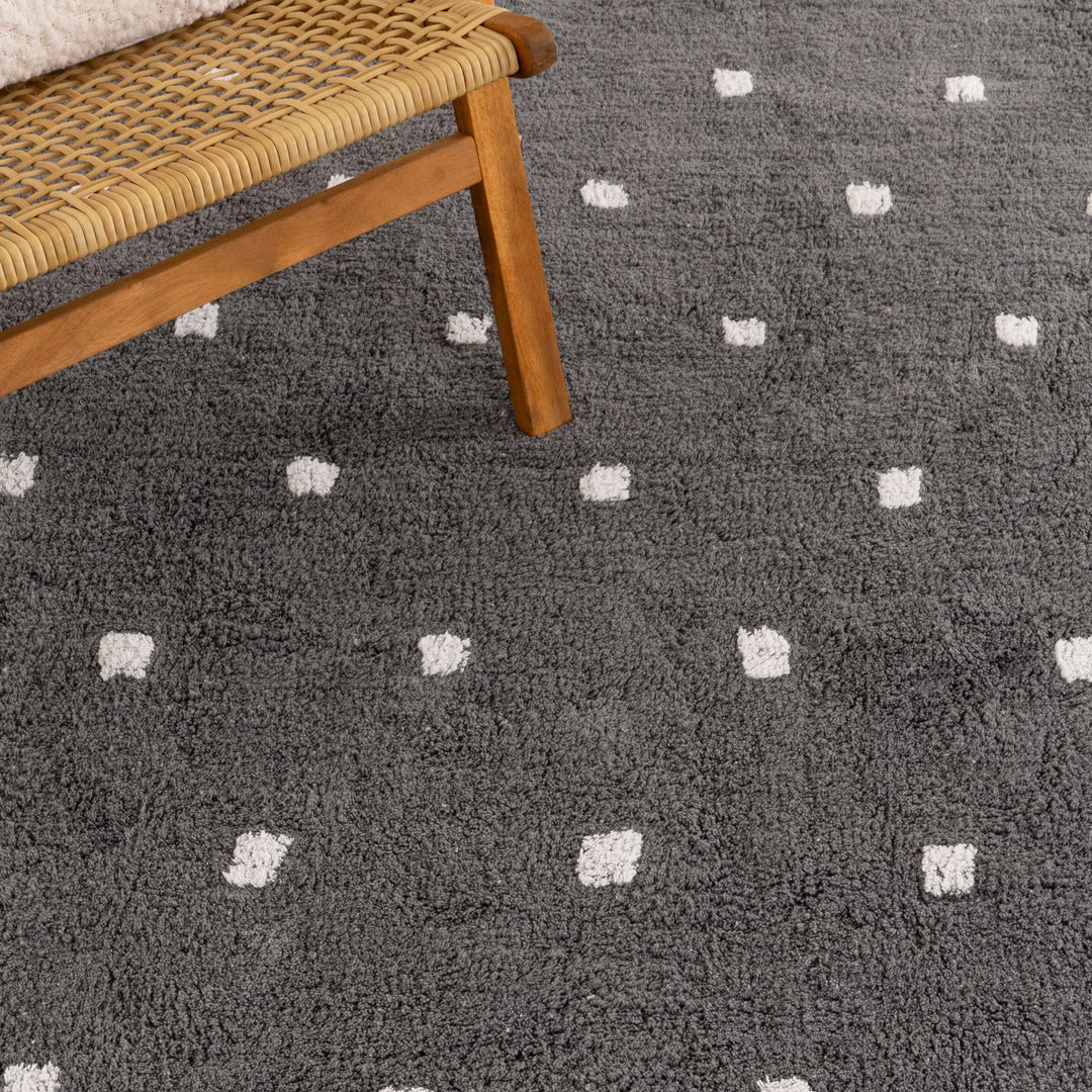 Paris Round Scalloped Kids Rug Grey: New Arrival