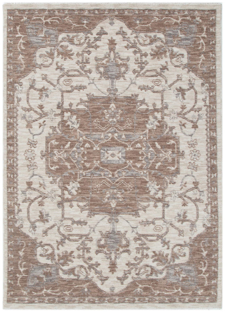 Shiraz Ivory Beige Medallion Rug H114