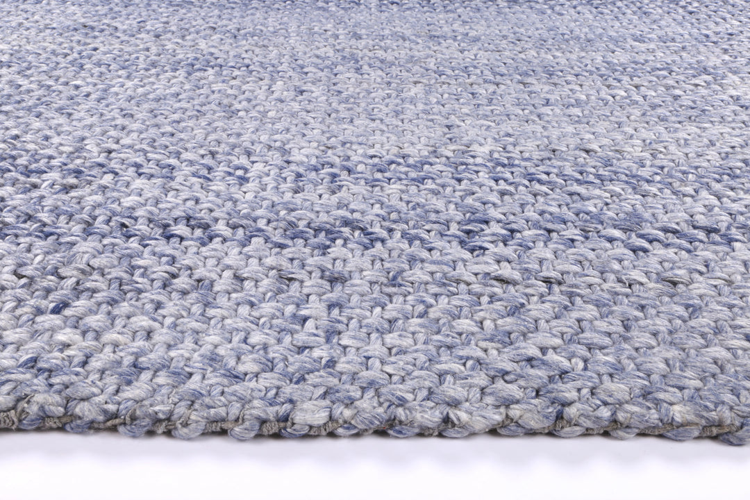 Nice Chignon Blue Wool Blend Rug