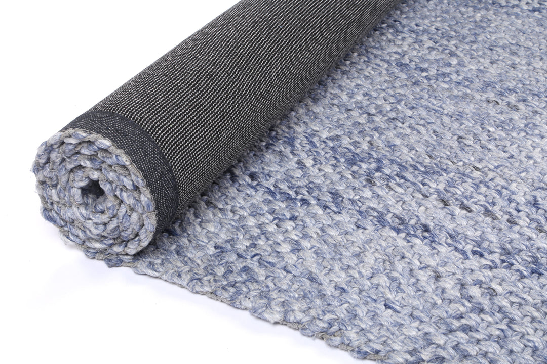 Nice Chignon Blue Wool Blend Rug