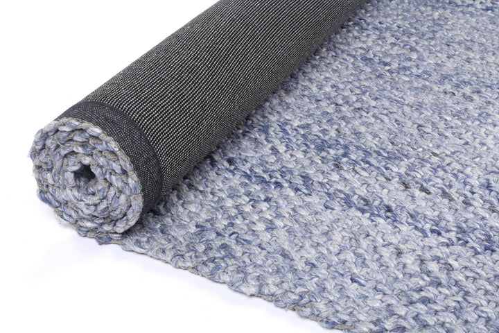 Nice Chignon Blue Wool Blend Rug