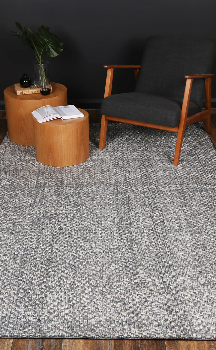 Nice Chignon Charcoal Wool Blend Rug