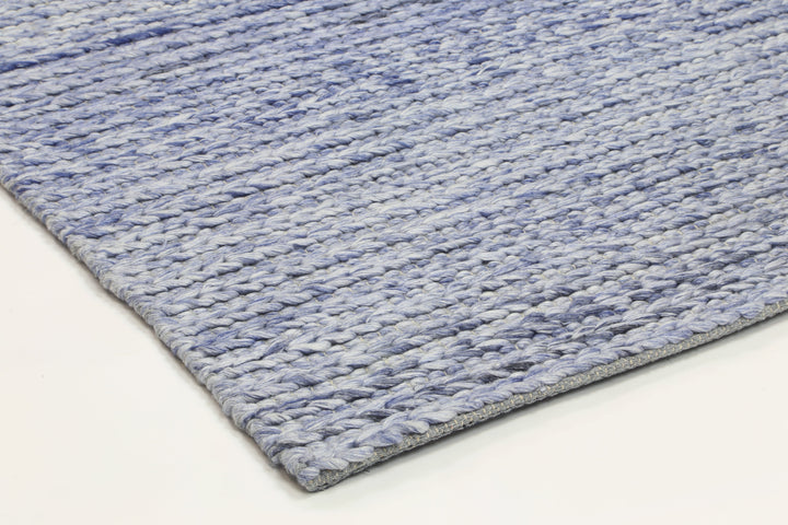 Nice Cue Blue Wool Blend Rug