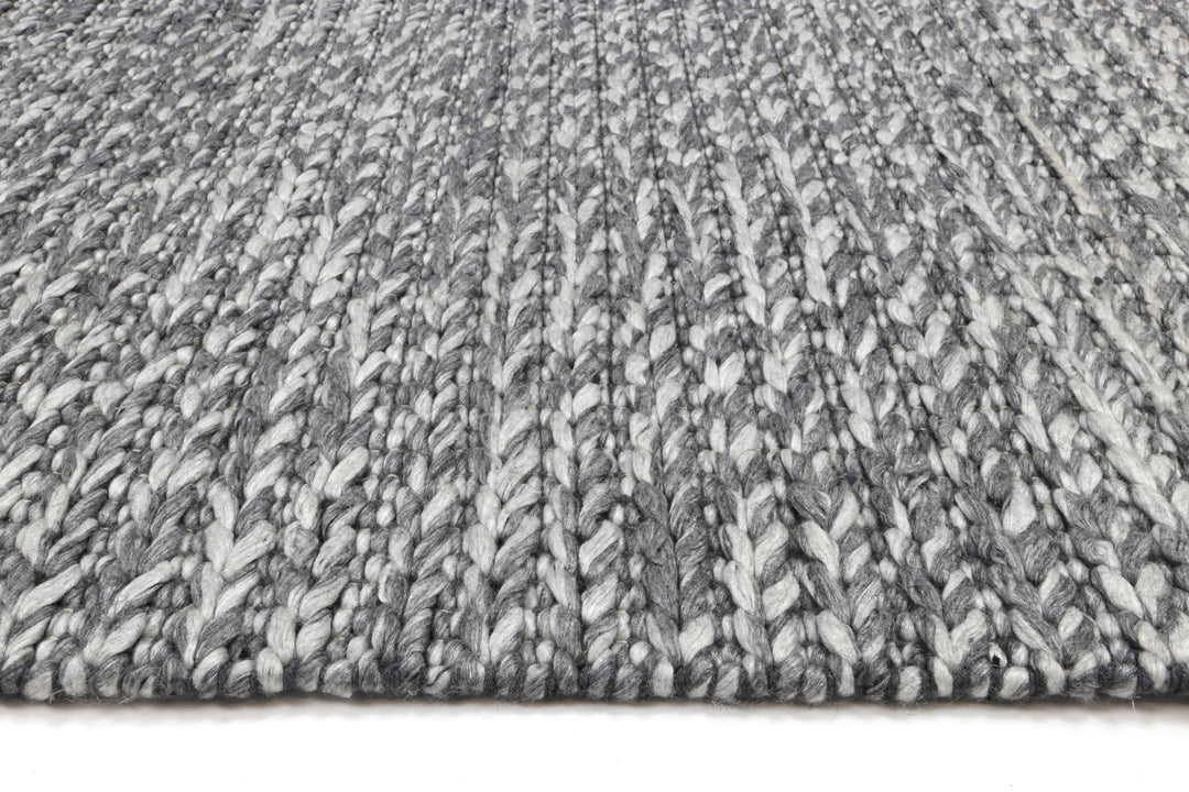 Nice Cue Charcoal Wool Blend Rug
