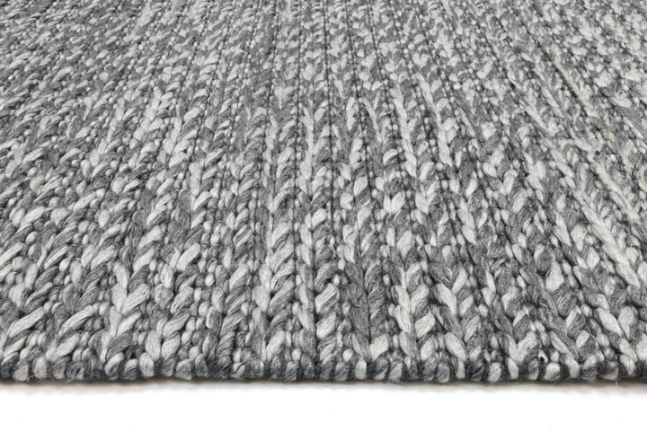 Nice Cue Charcoal Wool Blend Rug