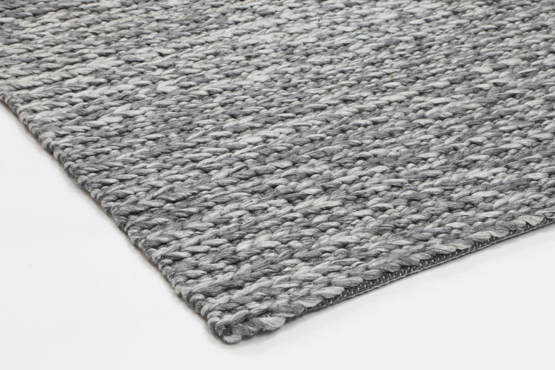 Nice Cue Charcoal Wool Blend Rug