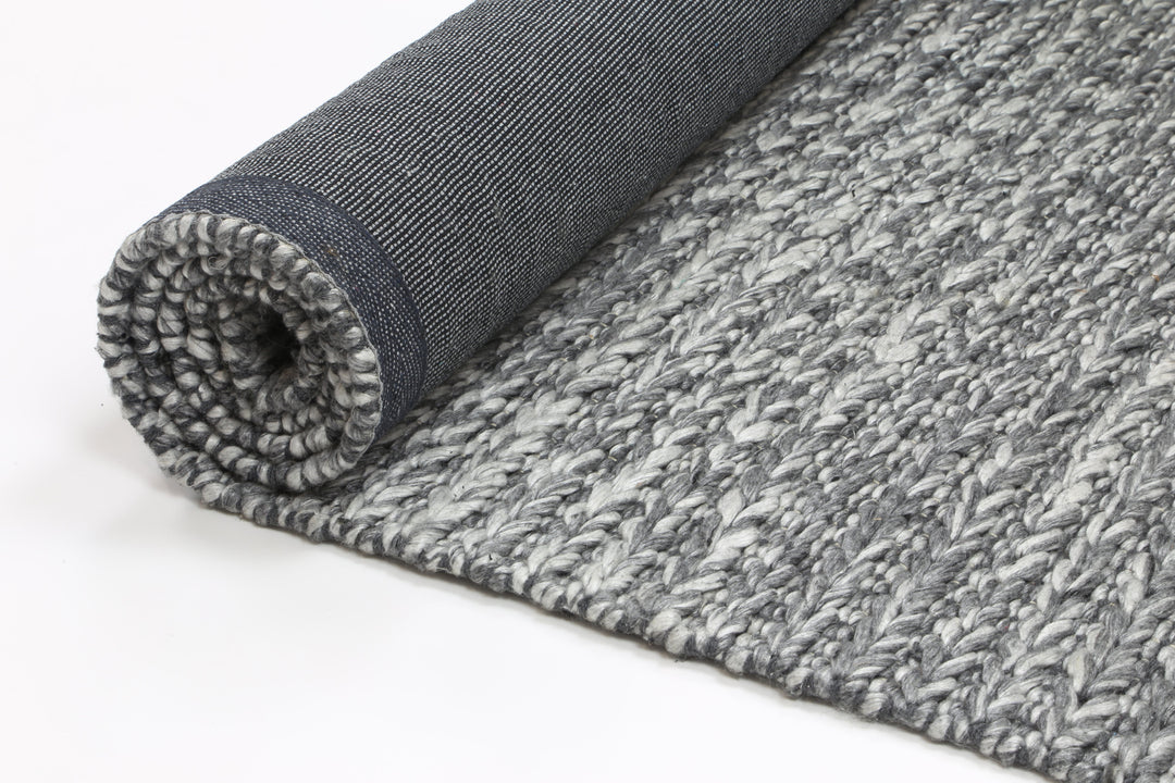 Nice Cue Charcoal Wool Blend Rug