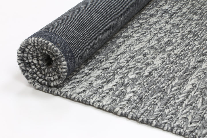 Nice Cue Charcoal Wool Blend Rug