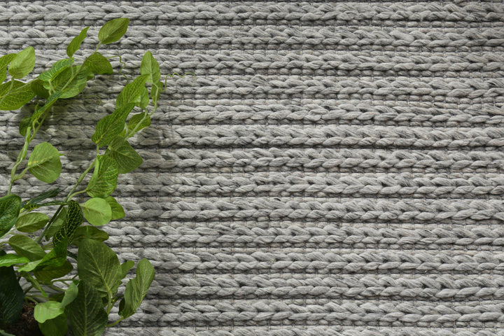 Nice Cue Grey Wool Blend Rug