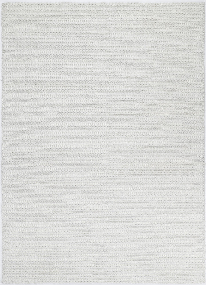 Nice Cue White Wool Blend Rug