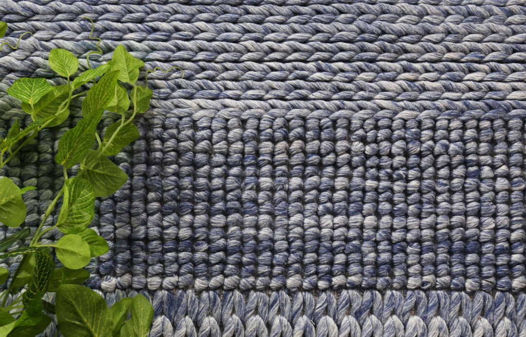 Nice Grace Blue Wool Blend Rug