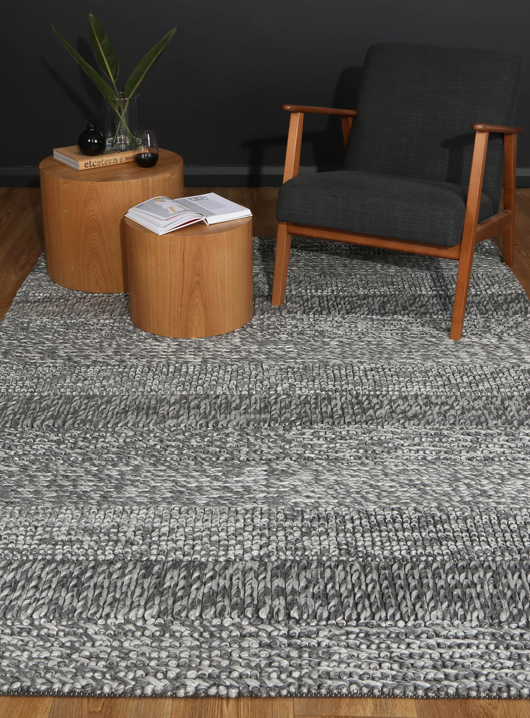 Nice Grace Charcoal Wool Blend Rug