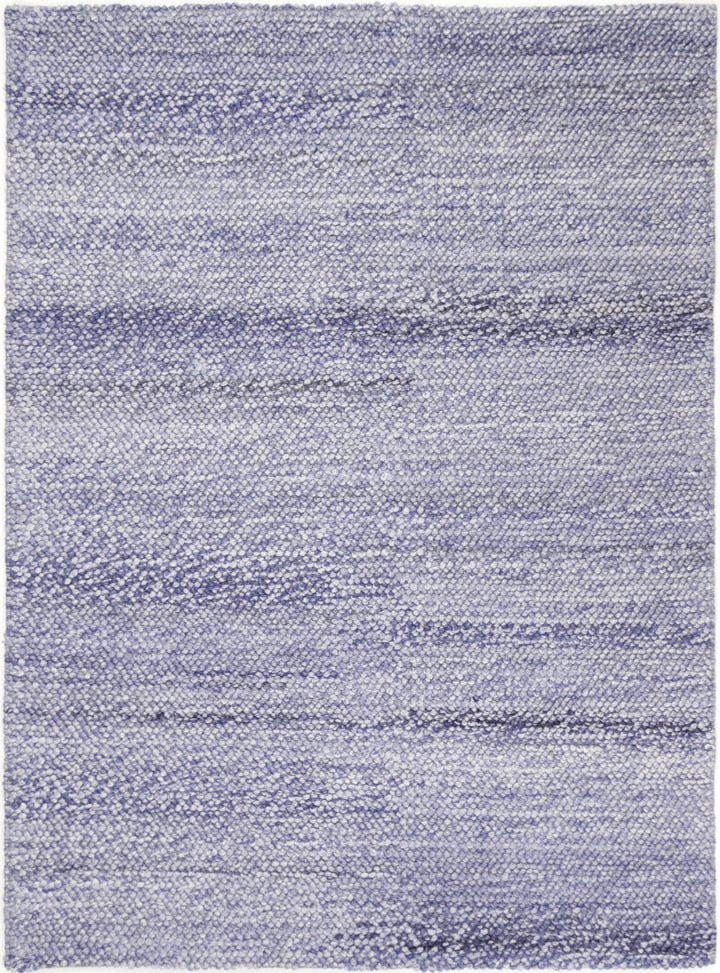 Nice Loopy Blue Wool Blend Rug