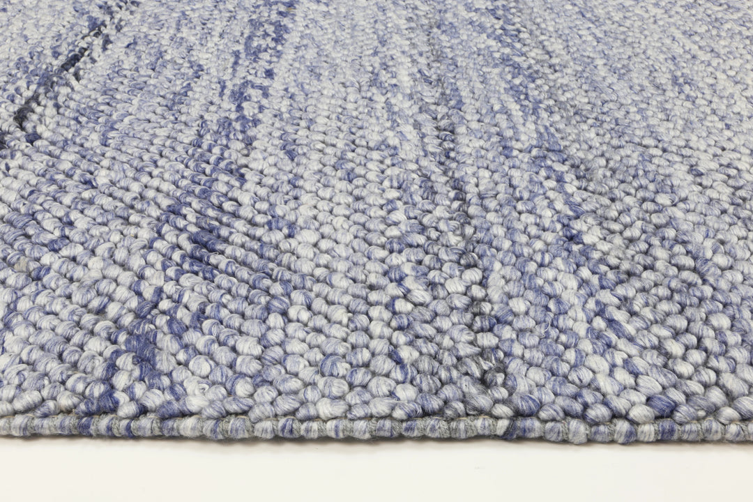 Nice Loopy Blue Wool Blend Rug