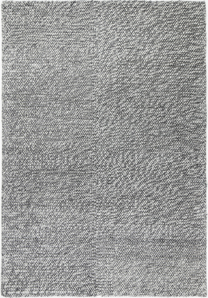 Nice Loopy Charcoal Wool Blend Rug
